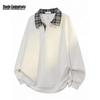 MARK FAIRWHALE Men's Casual Color Block Long Sleeve T-Shirt