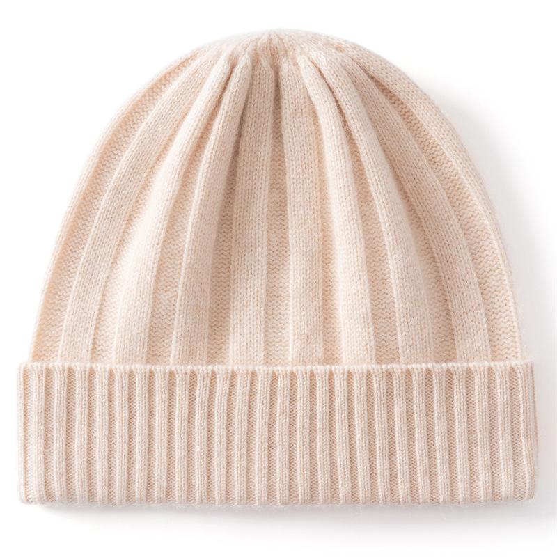 Cashmere Autumn and Winter New Cashmere Blended Pit Strip High Elasticity Simple Warm Ear Protection Cold-proof Cashmere Cap