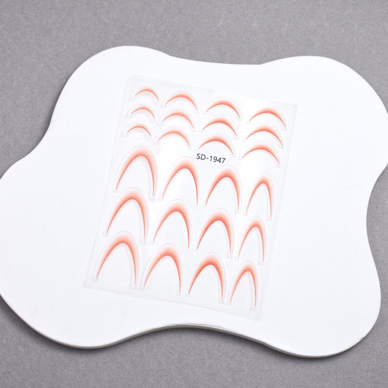 Gradient French Nail Art Stickers - Crescent Smile & Arc Decals