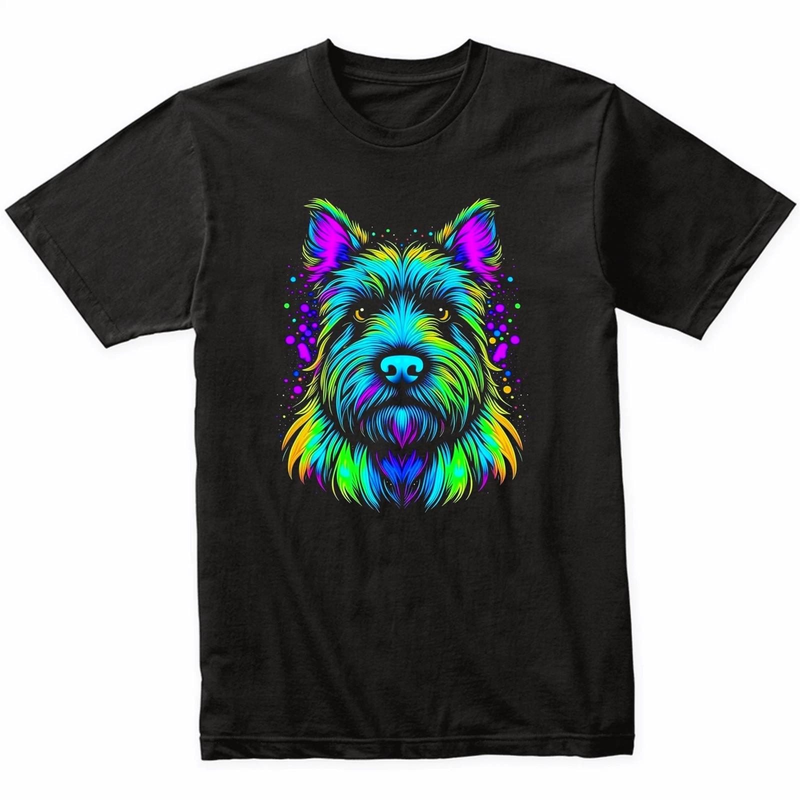 Scottish Terrier Psychedelic Dog Art T-Shirt - Scottie Owner Gift Scottie Shirt M