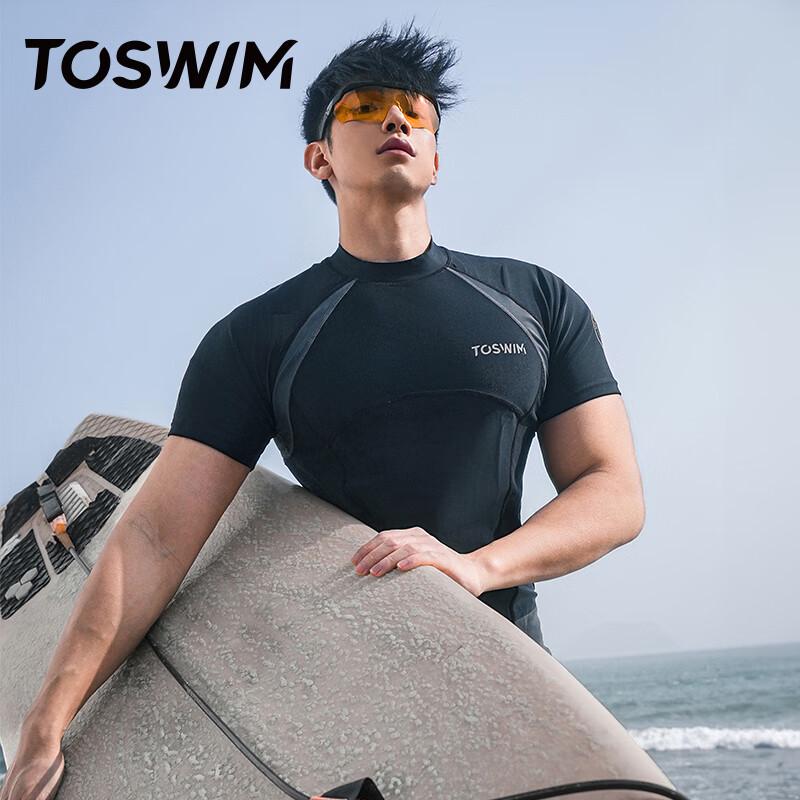TOSWIM Men's Rash Guard & Swim Trunks Set