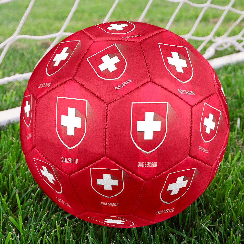 Switzerland National Football Size 5 Soccer Ball, Machine-Stitched PVC, Durable & High Bounce, All Ages Fit, Fan Merchandise, Matches & Outdoor Use.