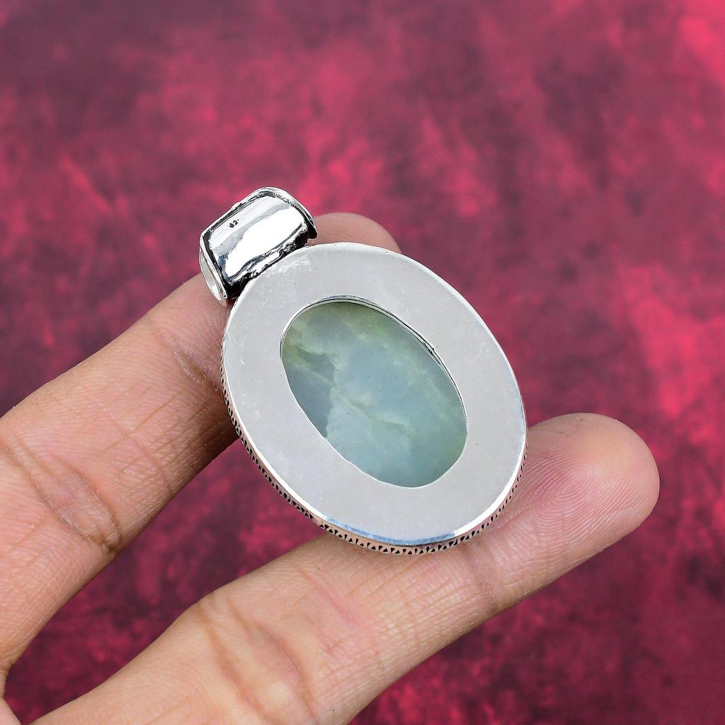 Přívěsek z akvamarínu a masivního sterlingového stříbra 925, ručně vyráběné šperky s drahokamy a přívěskem, dárky pro manželku, zbrusu nový přívěsek