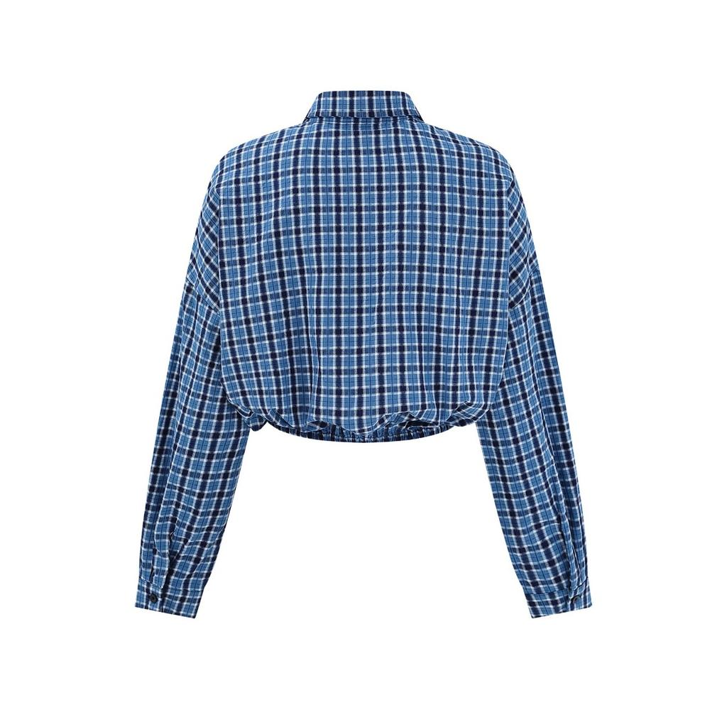 VAYLA New American Vintage Hot Girl Shirt Women's Casual Slim Fit Long Sleeve Collared Irt Versatile Plaid Shirt