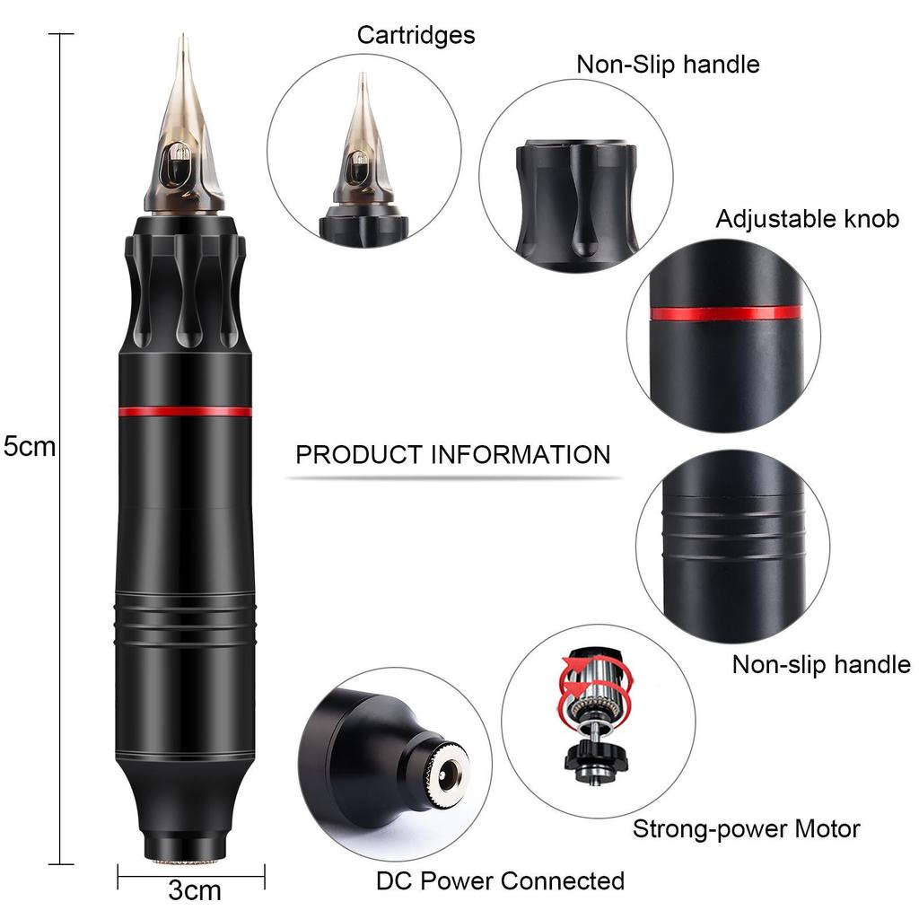 Best-Selling Beginner Tattoo Kit: Motorized Pen with Liner & Shader Equipment, Includes 20 Pigment Colors