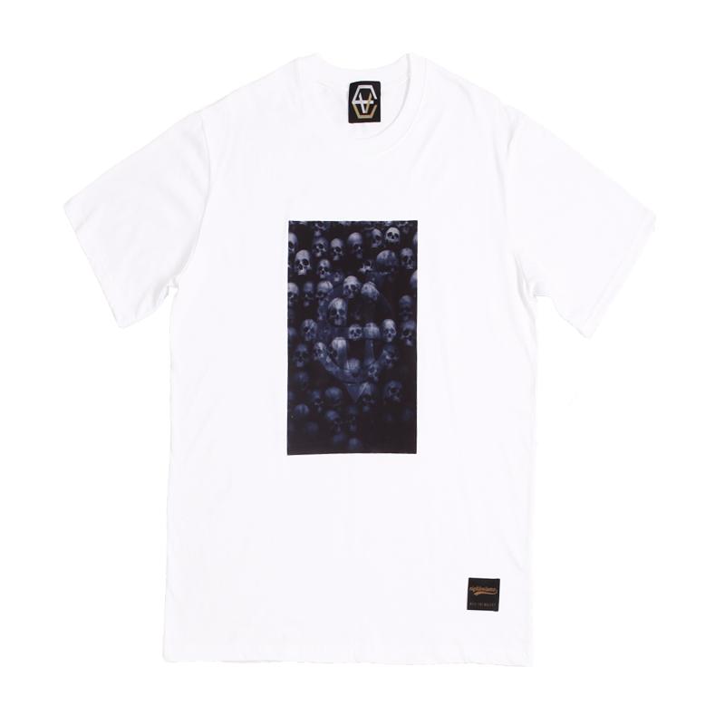 Eight Volume Ev Skull Wall Tee (White) White/L