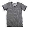 Men V-Neck Color Short Sleeve Hollow Tops Breathable Casual Style Tops