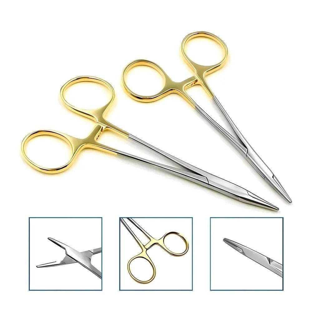 TC Head Orthodontic Forcep Gold Handle Anterior Teeth Bracket  Dental Instrument