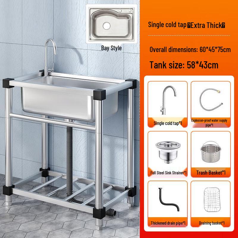 TaiJuFu Extra Thick 304 Stainless Steel Kitchen Sink with Faucet