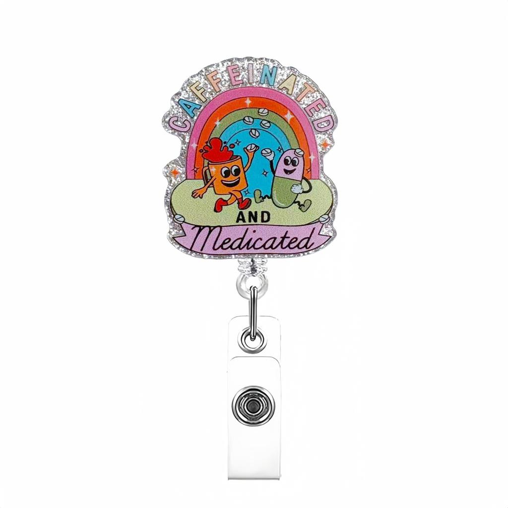 Acrylic Card Holder Lanyard Nurse Doctor Telescopic Badge Reel Chest Clip Creative Nurse Work Card Buckle Office Supplies