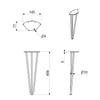 HAIRPIN Triple Rod Leg 40 BLACK