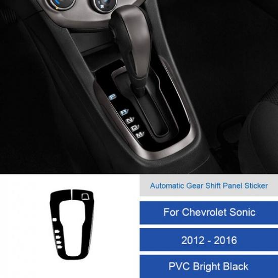 Carbon Fiber Bright Black Automatic Gear Shift Sticker For Chevrolet Sonic 12-16