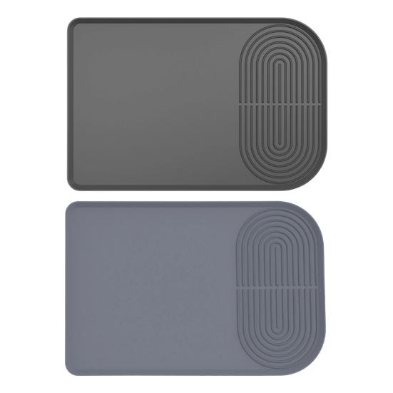 Silicone Coffee Maker Mat Kitchen Countertop Drying Mat Anti-slip Rectangle Quick Dry Dish Bowl