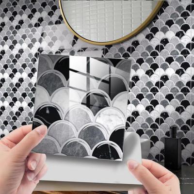10PCS 15*15cm Tile Stickers Waterproof PVC 3D Wall Sticker Colorful Marble Grain Tile Wall Sticker
