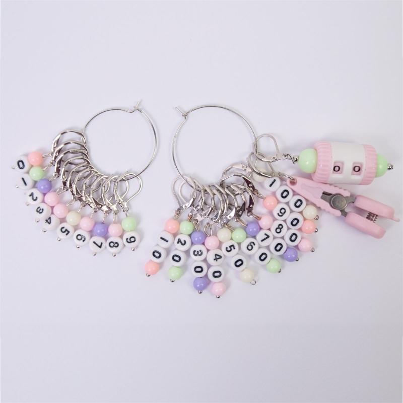 10PCS Number Stitching Marker Charm Locking Crochet Stitching Marker with Knitting Counter Scissors for Knitting Weaving