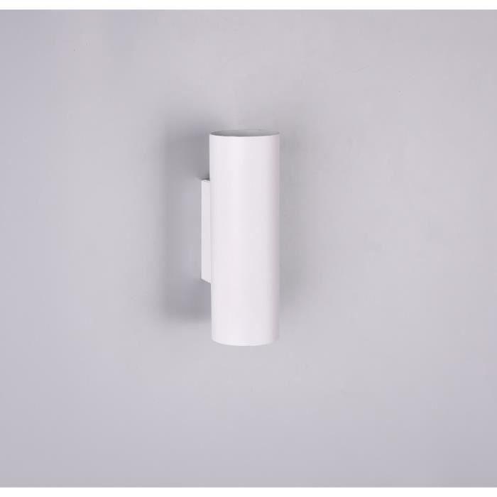 Applique murale - trio - marley - 6 x 18 cm - acier - 2 x gu10 35w - blanc