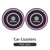 Car-Mounted Silicone Material Double-Ring Water Cup Coaster Anti-slip For VW Passat Golf Tiguan Polo Scirocco Touareg TouranOJ2