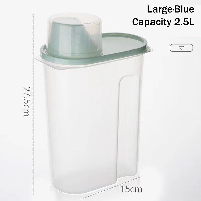 Hot Sale Grain Storage Container With Measuring Cup Food Storage Box Dry Goods Airtight Container Rice Bucket