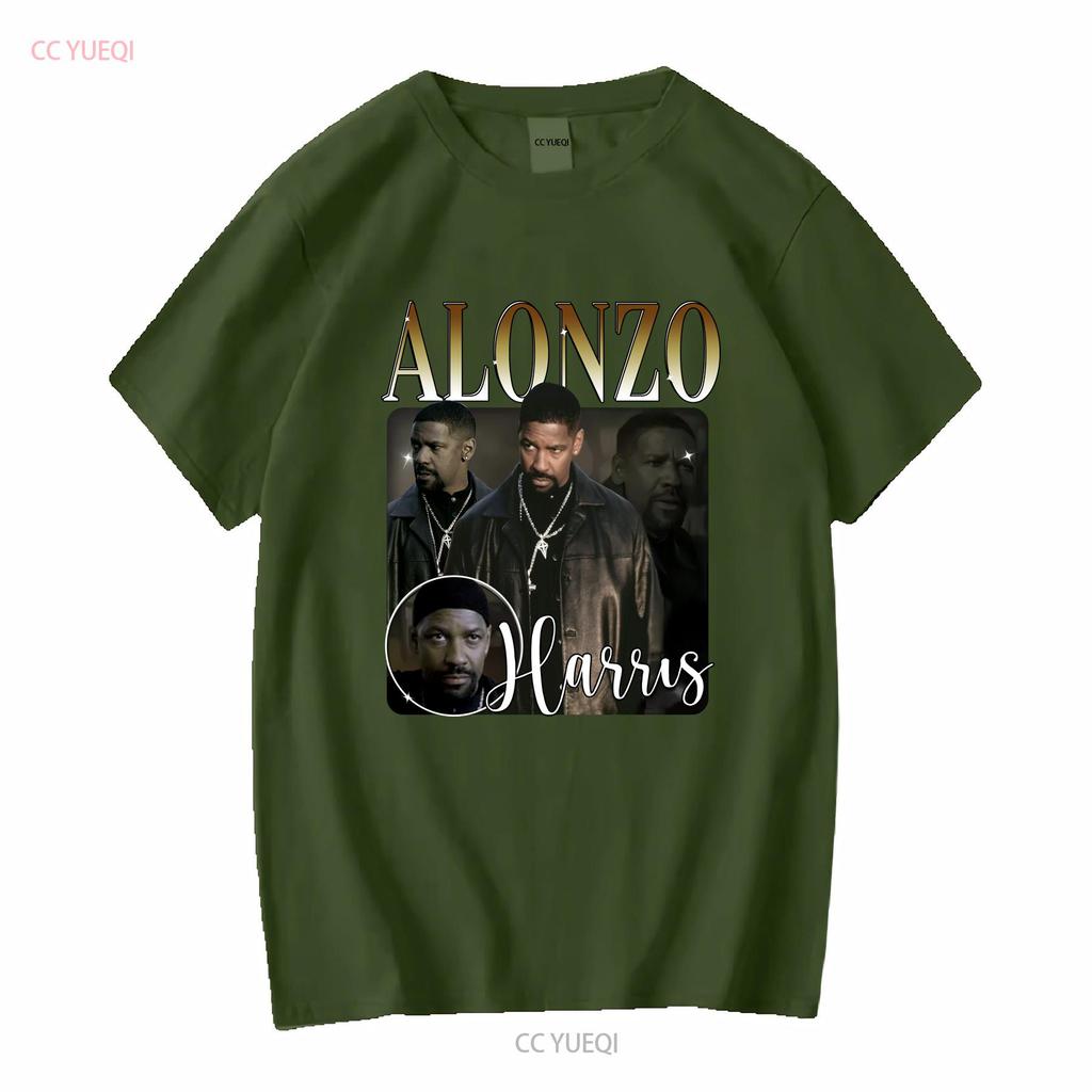 Training Day Denzel Washington Alonzo Harris Maglietta Film Cotone Nero vintage Lavata moda Leggermente grafica Alla moda Casual