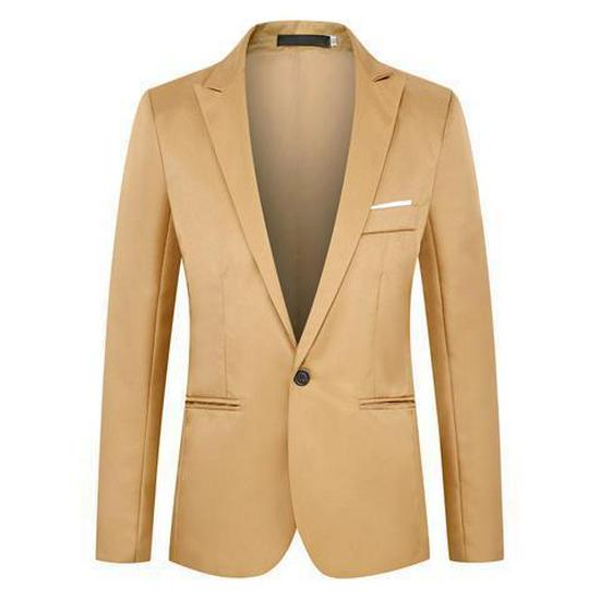 Men's Plus Size Slim Fit Suit Jacket - Lightweight, Solid Color, Multi-color Options.