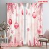2pcs,2D Plane Printing Print Curtains Christmas Ornaments Watercolor 100% Polyester (without Rod) Festive Use for Bedroom,