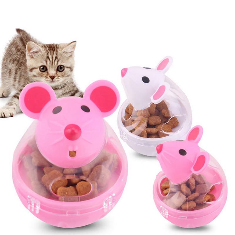 Buy Kitten Cats Pet Feeder Mice Food Rolling Leakage Dispenser Bowl