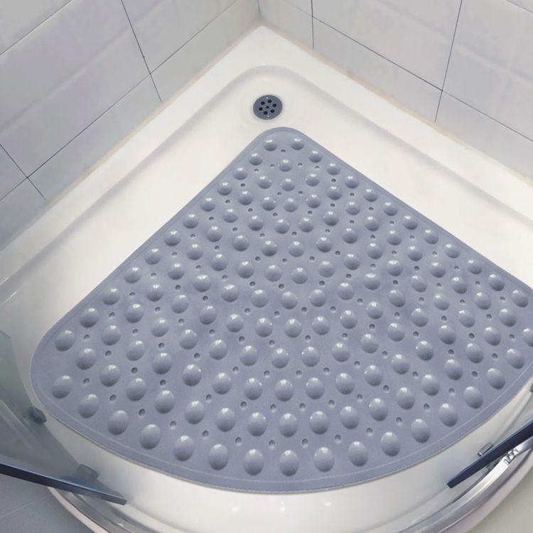 Durable Triangle Sector Bath Mat, Anti-Slip & Machine Washable Shower Floor Mat, Slip Resistant Safe Mat for Bathtub Bathroom