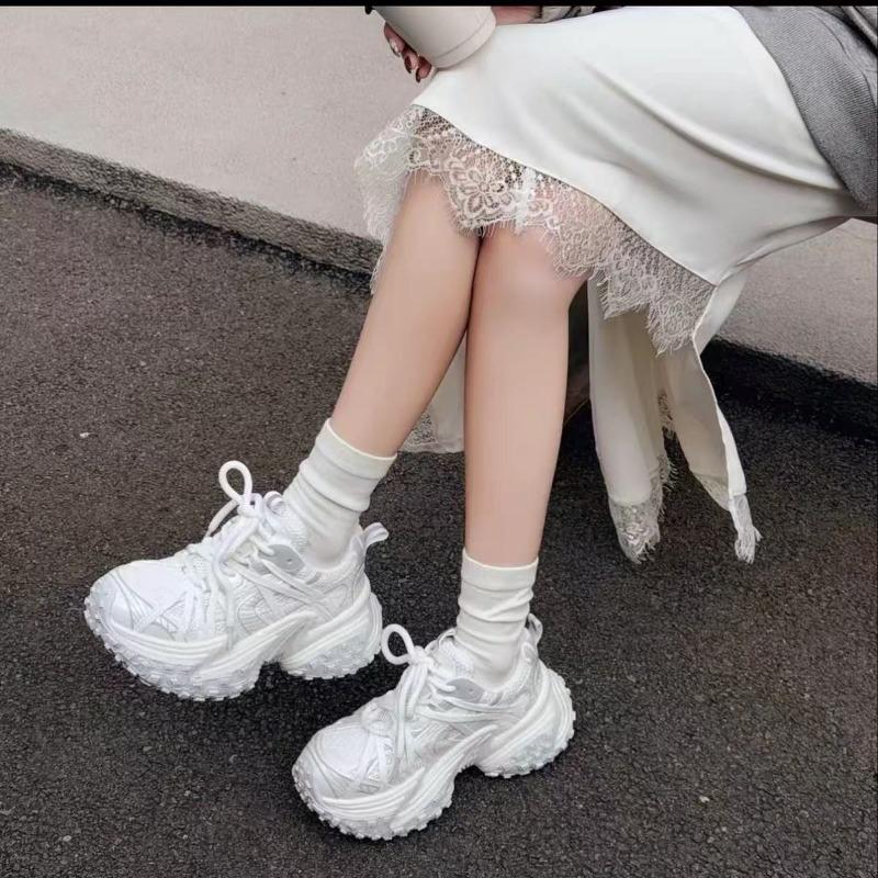 Fashion 7 cm Women Platform Sneakers Cross-straps Design Casual Shoes Vintage Lace Up Sneakers Tennis Outdoor Sports Shoes Female