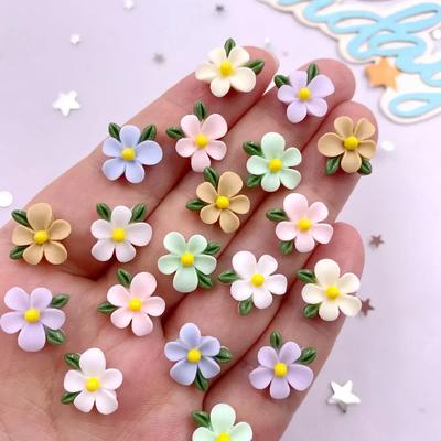 50 stücke Harz Bunte 3D Nette Blatt Blume Flache rückseite Strass Sammelalbum DIY Hochzeit Applique Decor Schmuck Zubehör Handwerk
