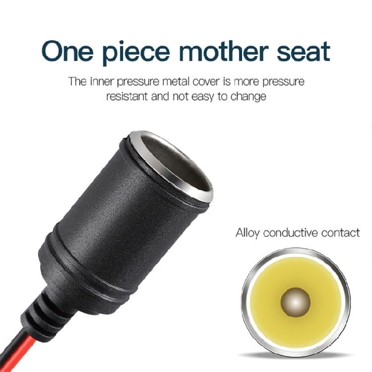 for w/ Battery Clamp Battery Clip-On & Cigarette Lighter Extension Cord Plug Soc