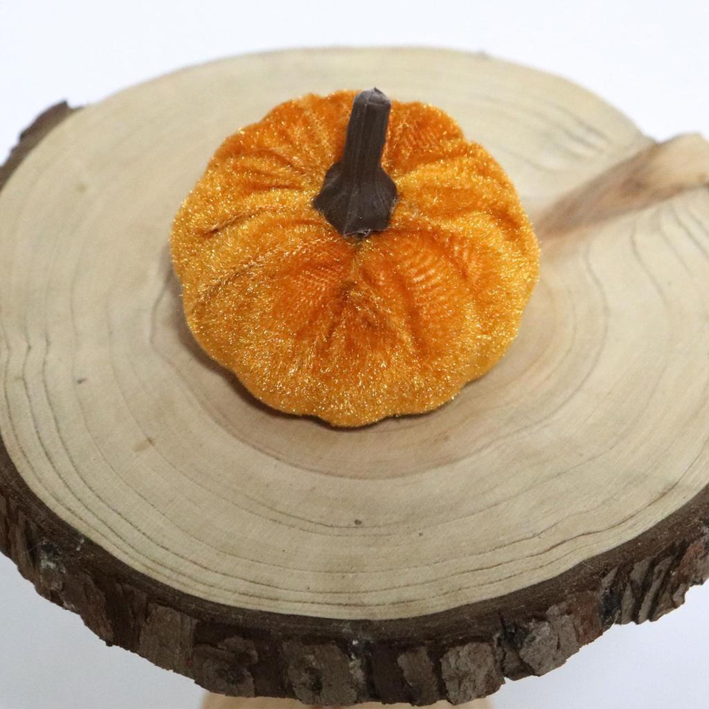 16cm Fall Thanksgiving Pumpkin-Shaped Wall Hanging Decoration Velvet Pumpkin Bow Hanging Ornament For Home Party Decoration