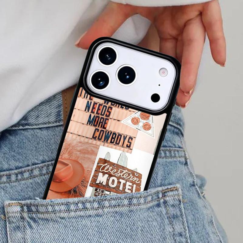 Cowboy Cowgirl Western Ranch Boho Phone Case for iPhone 16e 15 14 13 12 17 Pro Max Plus Air 17pro Cover Coque