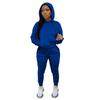 European & American Women's Plus Velvet Hooded Sweatshirt & Pants Set - Casual Sportswear