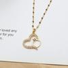 Stainless Steel Love Heart Butterfly Copper Pendant Necklace For Women Girls Cute Clavicle Chain Wedding Birthday Jewelry Gifts