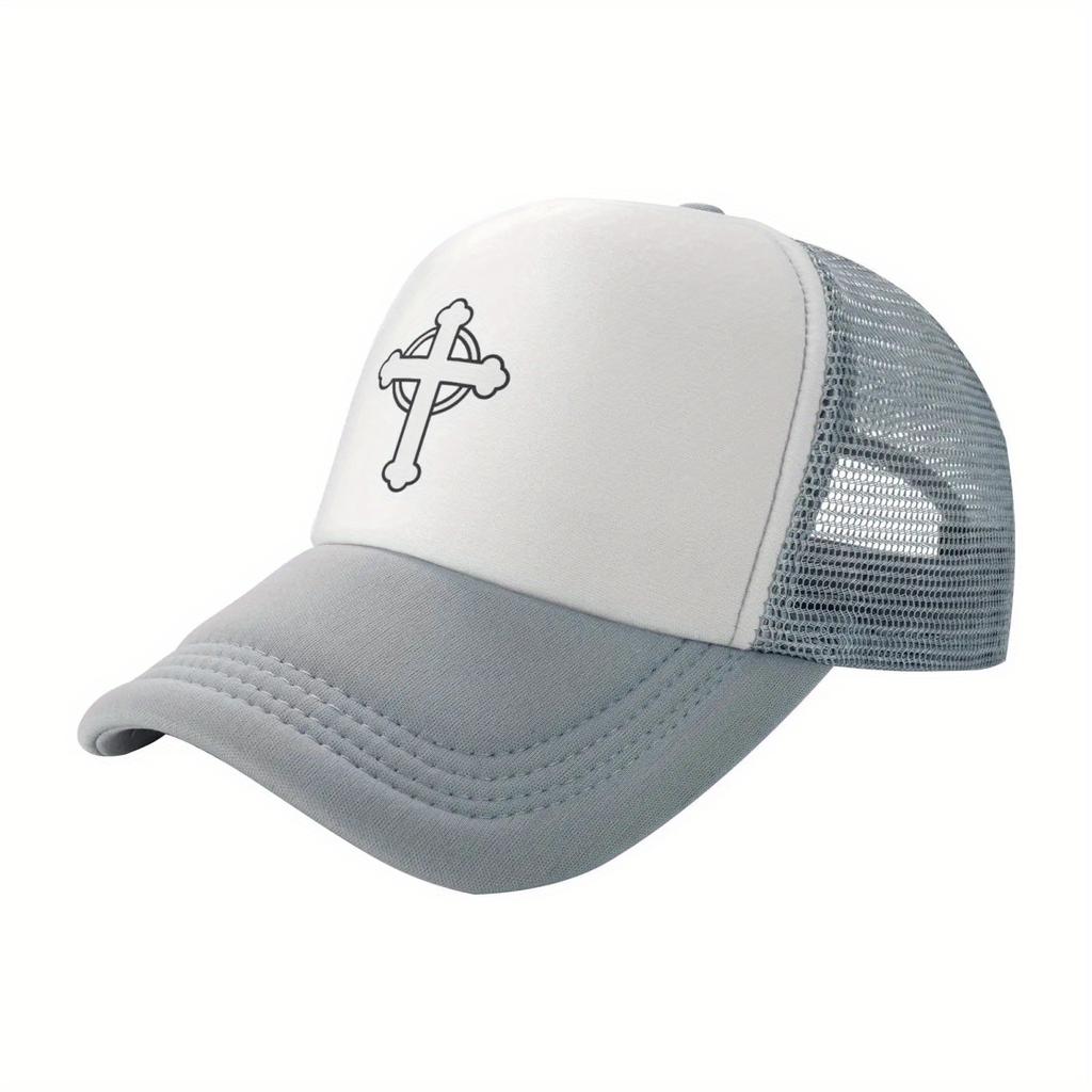 Celtic Cross Christian Graphic Trucker Hat Adjustable Breathable Mesh Baseball Cap for Adults