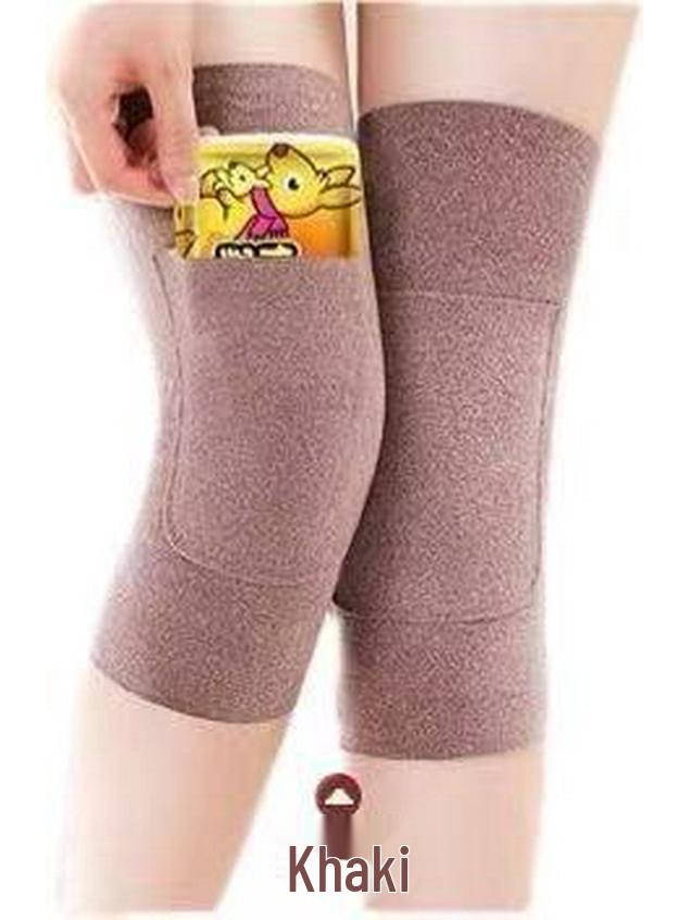 Velvet Knee Pads for Warmth and Shock Absorption - Unisex Spring/Summer Joint Support with Pocket for Elderly