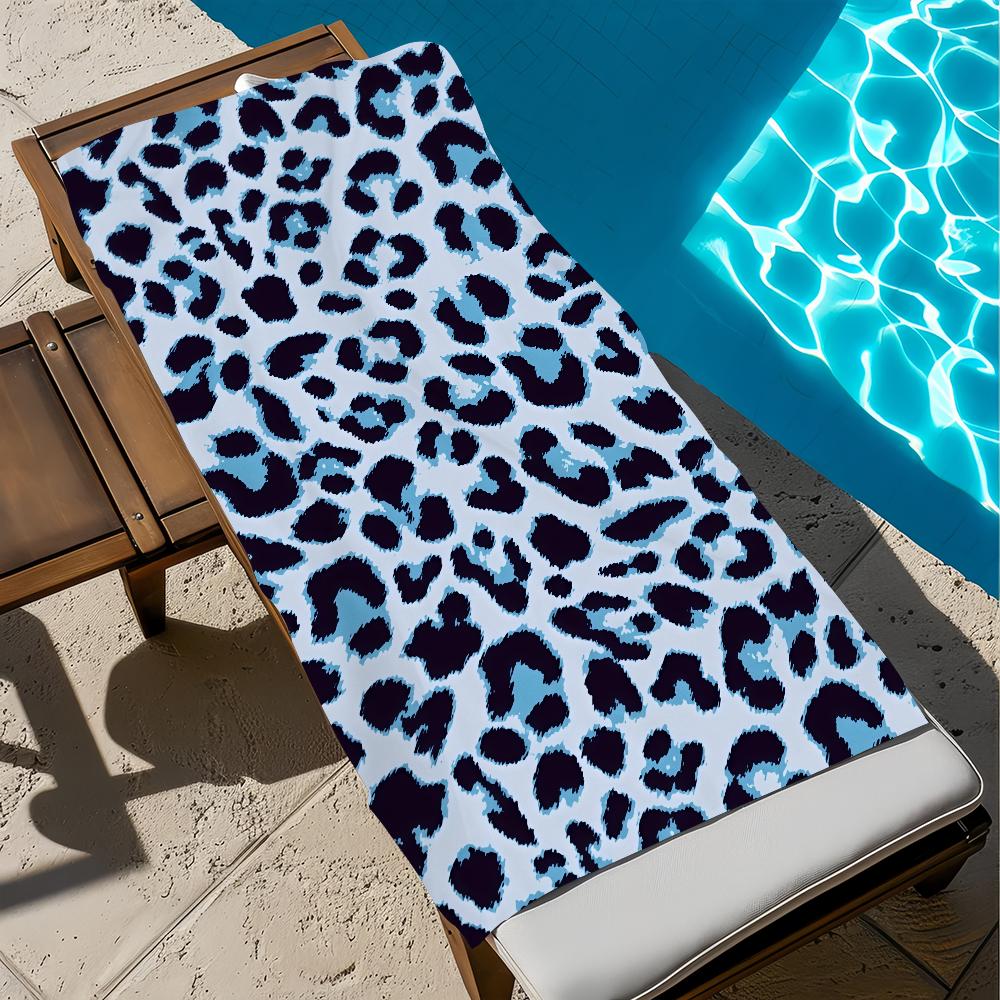 Wildflower Leopard Towel Large Quick-Drying Microfiber Soft Beach Towel for Travel Fitness Sauna Bathing Camping
