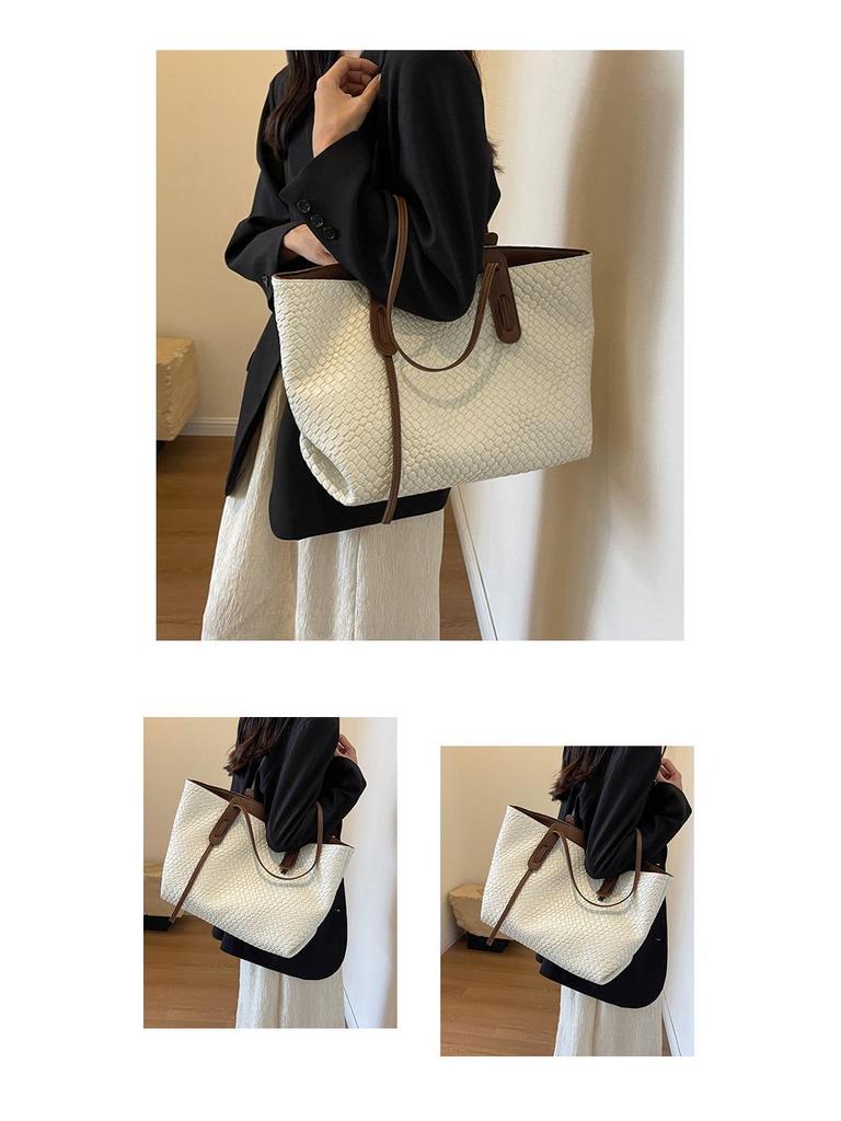 2025 Módní retro dámská pletená taška tote a kabelka přes rameno s velkou kapacitou