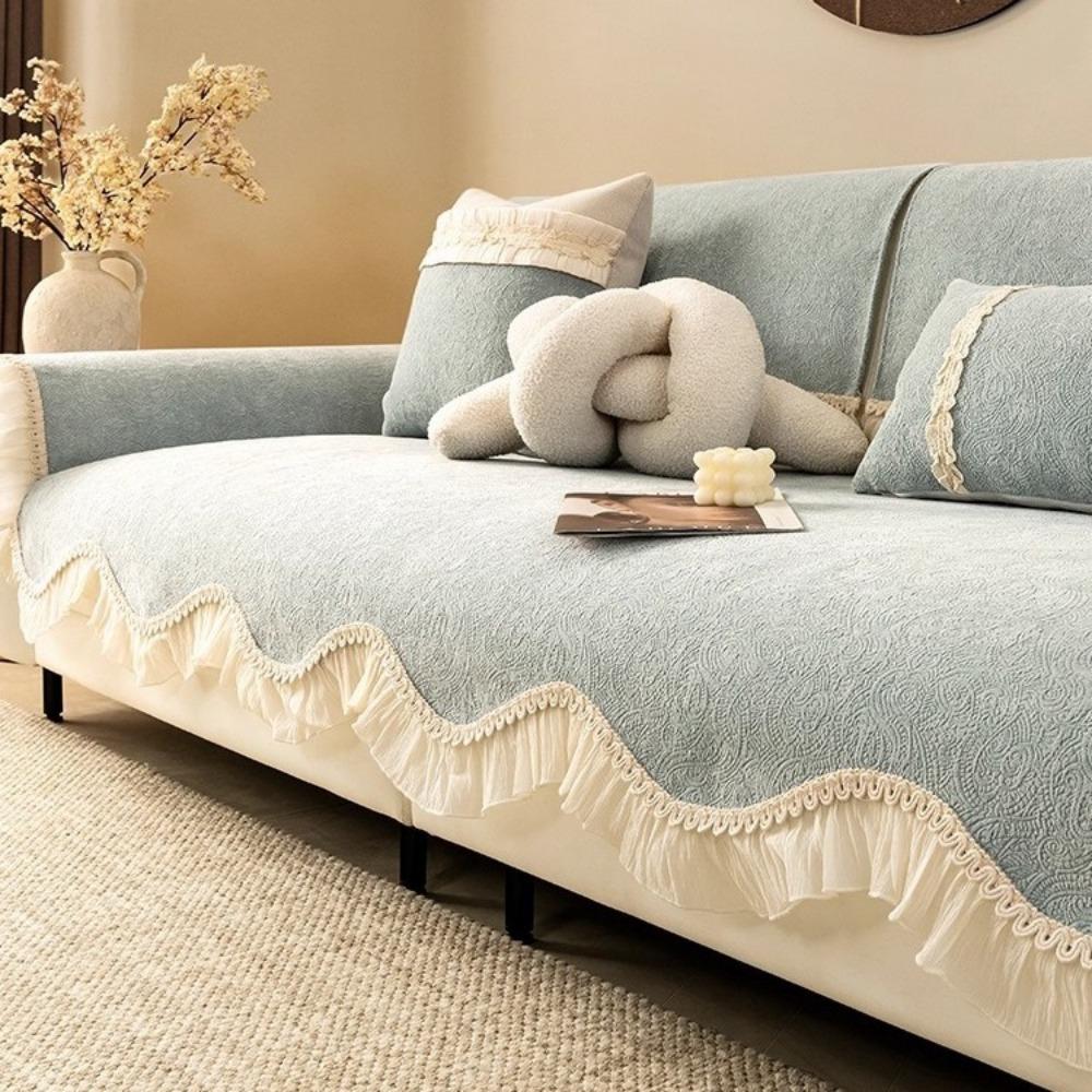 

Чехол на подушку дивана нестандартной формы, легкая роскошь, ощущение высокого класса, универсальный для всех сезонов, нескользящее диванное полотенце неправильной формы, полное покрытие, ткань шениль 70 * 70cm straight edge