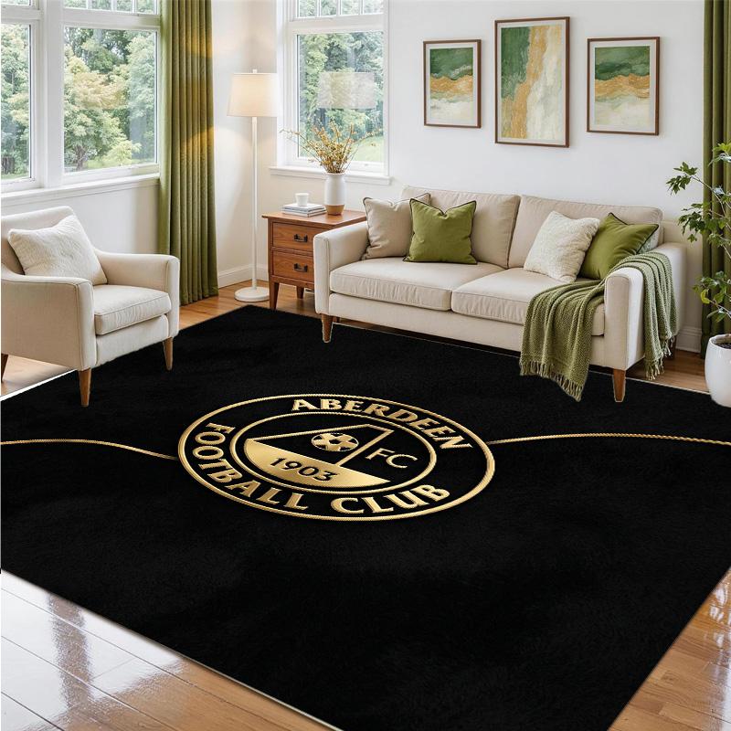 Aberdeen FC Design Crystal Velvet Rug Soft Decorative Mat for Bedroom Entrance