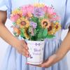 Paper Flower Bouquet Pop Up Card Bouquet Popup 3D Greeting Card for Friendship Birthday Congratulation Daisy