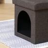 Fuji Boeki Pet House Storage Stool, 30cm Wide X 30cm Deep X 30cm High, Charcoal Fabric, Foldable, Mini 53702, Small