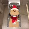 Mingguan Christmas Santa Toilet Set: Seat Cover, Floor Mat, Tank & Tissue Covers, 2-Piece Ornament Set