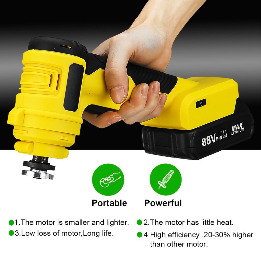 Elektrischer Mini-Winkelschleifer Einstellbare Geschwindigkeit Li-Ionen-Akku Schneidkraftwerkzeug Für 18V Akku 10000RPM 88VF 1580W