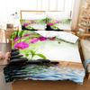 Green Flower Duvet Cover Set Double Bed With Pillowcase Lotus Bedding Set King Size 3pcs 2pcs Single Twin Full 200x200 220x240cm