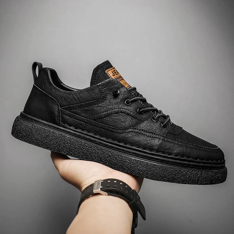 Fashion Italian High Quality Men Casual Leather Shoes Brand Lace Up Flat Oxford Shoes Outdoor Comfy Walking Casual Office Dress Shoes