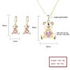 Hengdian Joyeria Chic 18K Gold Plated Brass Earrings Necklace Set With Cute Zircon Bear Design for Women Fashion Jewelry Set