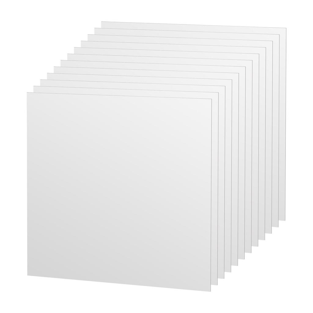 605x605mm PVC Ceiling Tiles 12-Pack Drop Ceiling Panels White, PVC Foam Board, Grid Fit, Water-Resistant, Flexible Cut, Easy To Clean, Modern