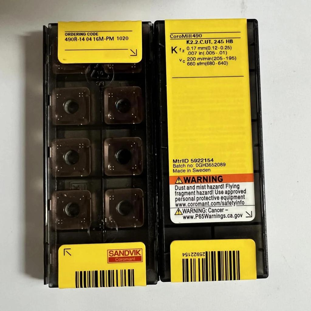 Original Sandvik / 490R-140416M-PM 1020  / CNC Lathe Carbide Blade 10 PCS