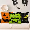 1 Pcs 18 X 18 Inch Halloween Character Expressions Throw Pillow Cover For Holiday Home Couch Sofa Decoration